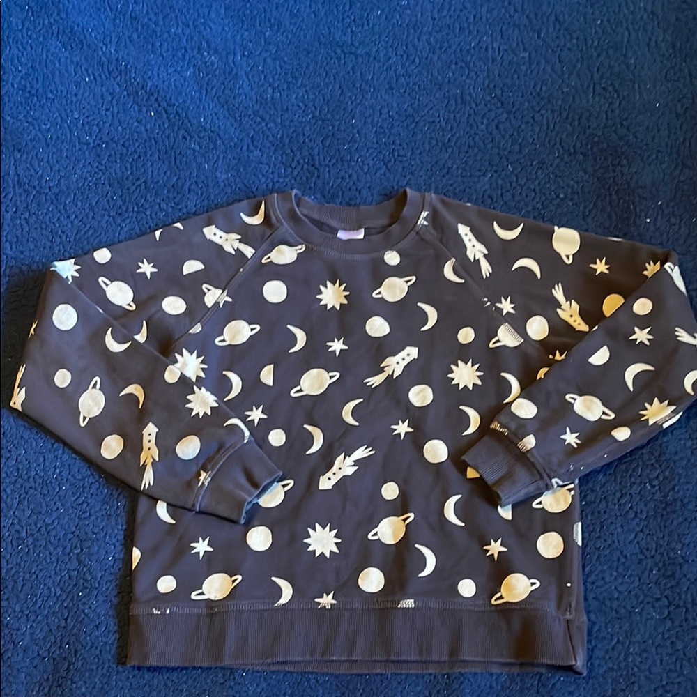 Hanna Andersson Black and Cream Space Sweatshirt
